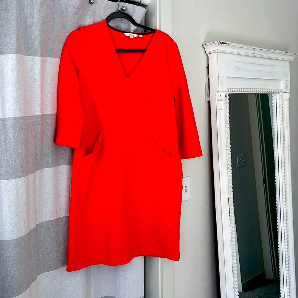 BODEN Bronte Ottoman Orange Fire Cracker Dress